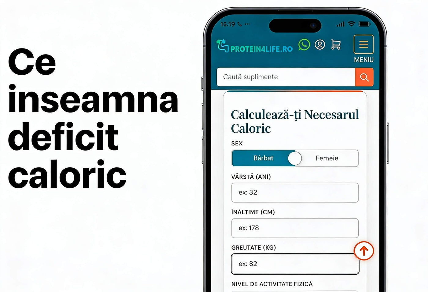 Ce inseamna deficit caloric explicat cu ajutorul calculatorului de necesar caloric Protein4Life