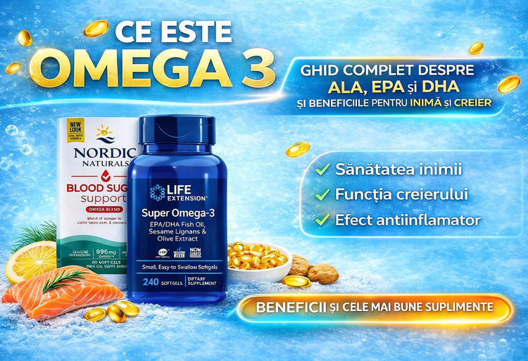 Ce este Omega 3 – ghid complet despre ALA, EPA si DHA si beneficiile pentru inima si creier - suplimente Omega 3 Protein4Life
