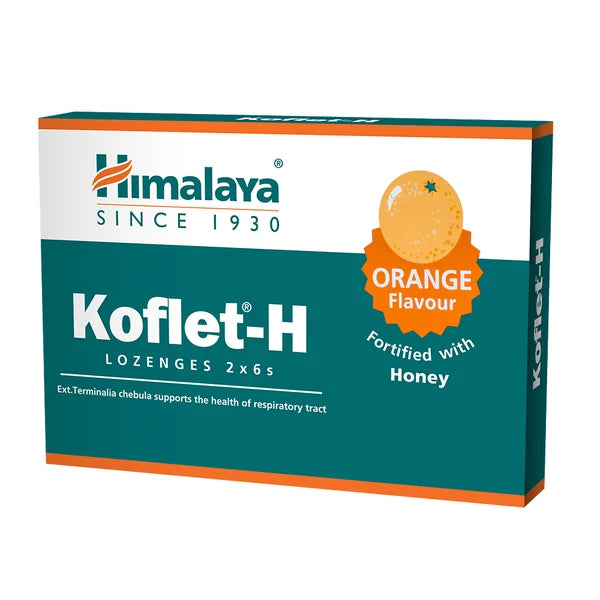 Tablete cu Ghimbir si Miere, Aroma Portocale, Koflet H, 12 tablete, Himalaya