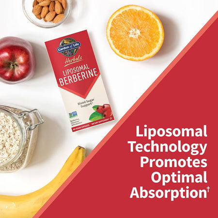 Berberina Lipozomala cu Cromium si Probiotic pentru Glicemie si Metabolism - Garden of Life Herbals - 60 capsule - Protein4Life