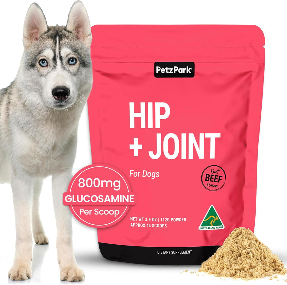 Supliment pentru Solduri si Articulatii Caini - Hip + Joint for Dogs - PetzPark Australia - 112 grame
