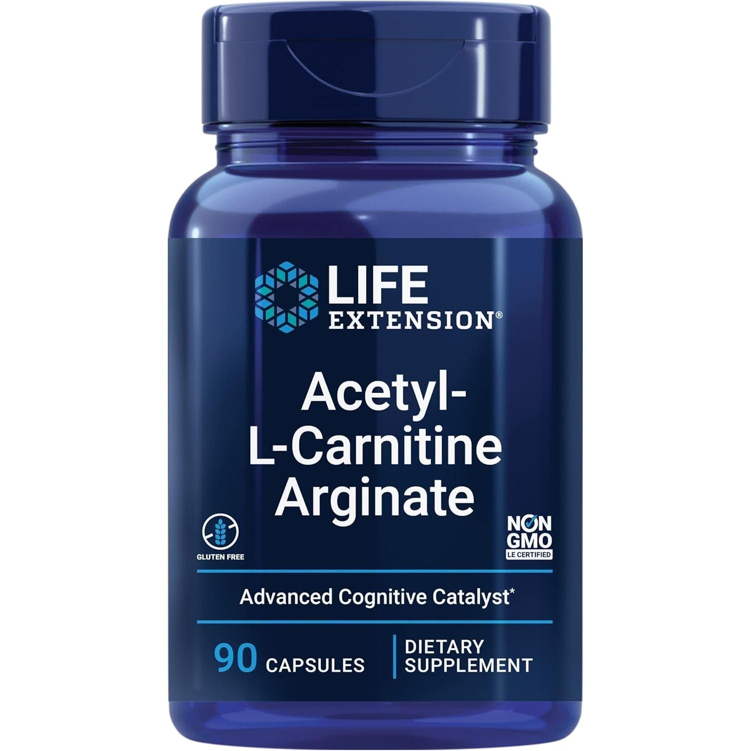 Acetyl L - Carnitine Arginate pentru Energie Mitocondriala, Creier si Sistem Nervos - Life Extension - 90 Capsule Vegetale - Protein4Life