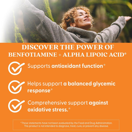 Acid Alfa Lipoic ALA 300 mg cu Benfotiamina 150 mg si Leucina pentru Metabolismul Glucozei si Suport Neurologic - Doctor's Best - 60 capsule - Protein4Life
