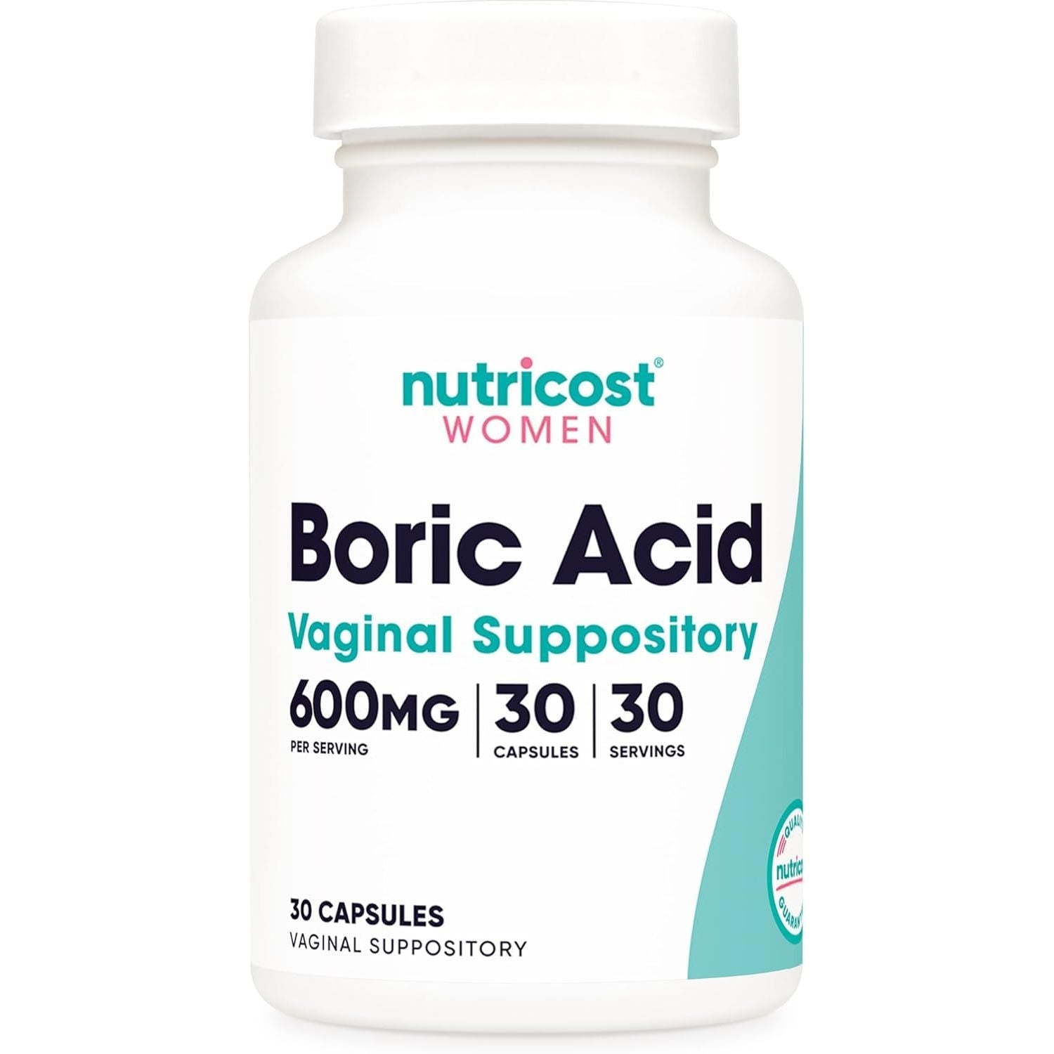 Acid Boric Supozitoare Vaginale pentru Igiena Intima si Echilibru Vaginal - Nutricost - 600 mg - Protein4Life