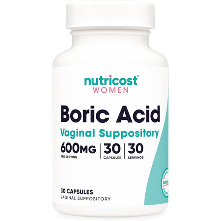 Acid Boric Supozitoare Vaginale pentru Igiena Intima si Echilibru Vaginal - Nutricost - 600 mg - Protein4Life