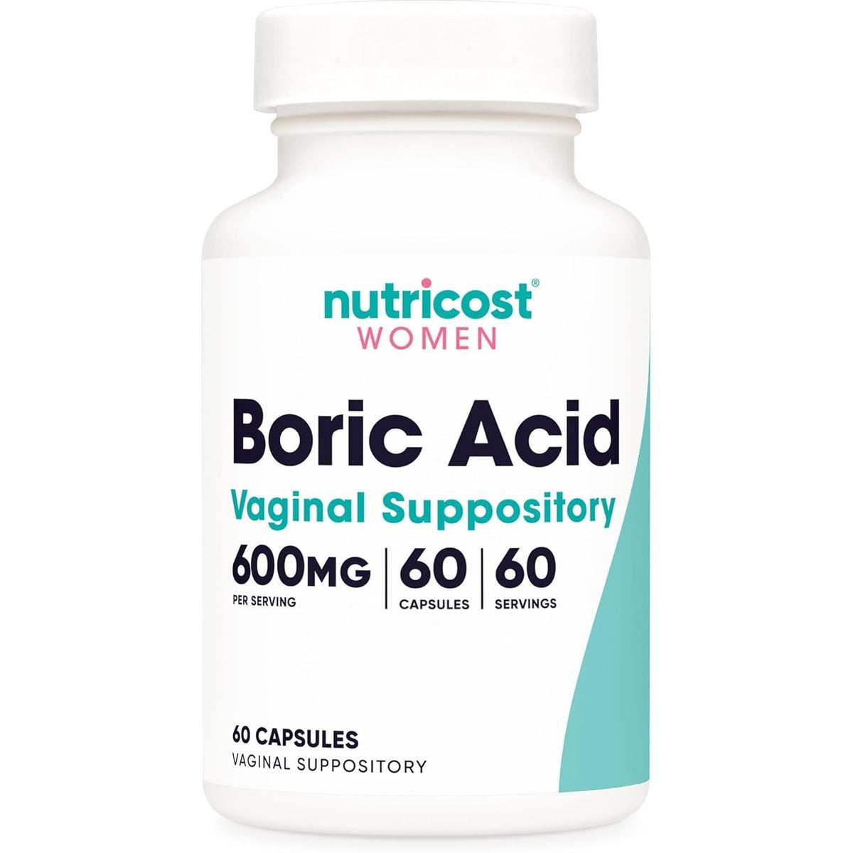 Acid Boric Supozitoare Vaginale pentru Igiena Intima si Echilibru Vaginal - Nutricost - 600 mg - Protein4Life