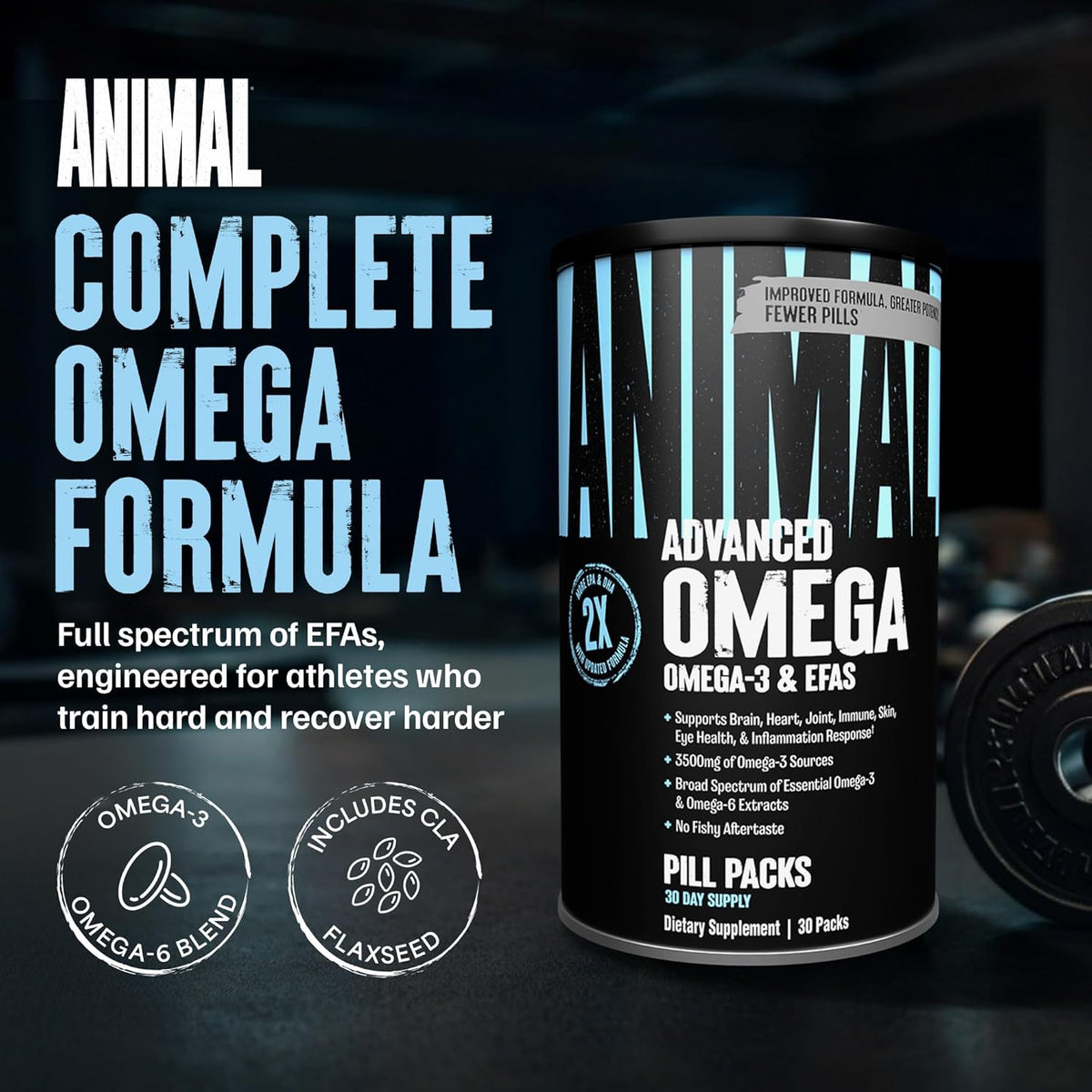 Animal Advanced Omega 3 cu CLA, GLA si ALA - Universal Nutrition - 30 pachete - Protein4Life