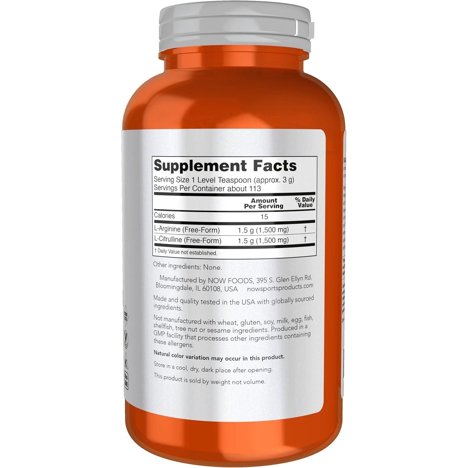 Arginina si Citrulina pentru Oxid Nitric si Circulatie - NOW Foods - Protein4Life
