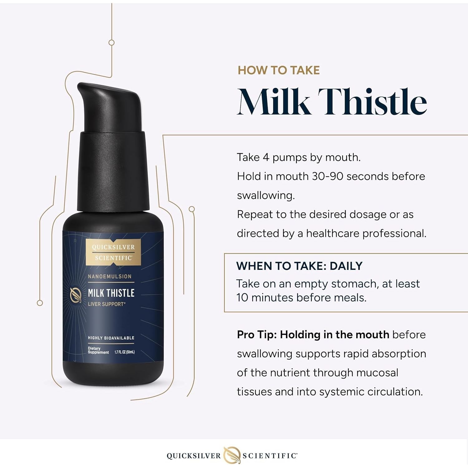 Armurariu Lipozomal – Silimarină Nanoemulsie – Quicksilver Scientific - 50 ml - Protein4Life