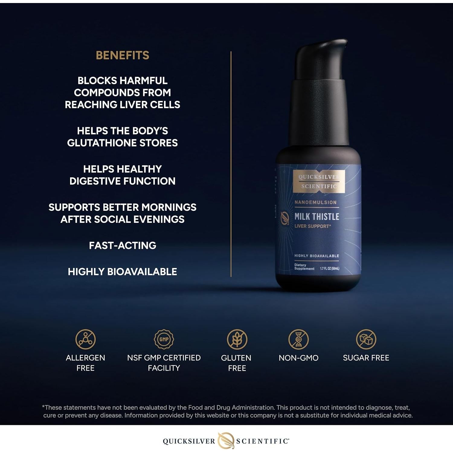 Armurariu Lipozomal – Silimarină Nanoemulsie – Quicksilver Scientific - 50 ml - Protein4Life