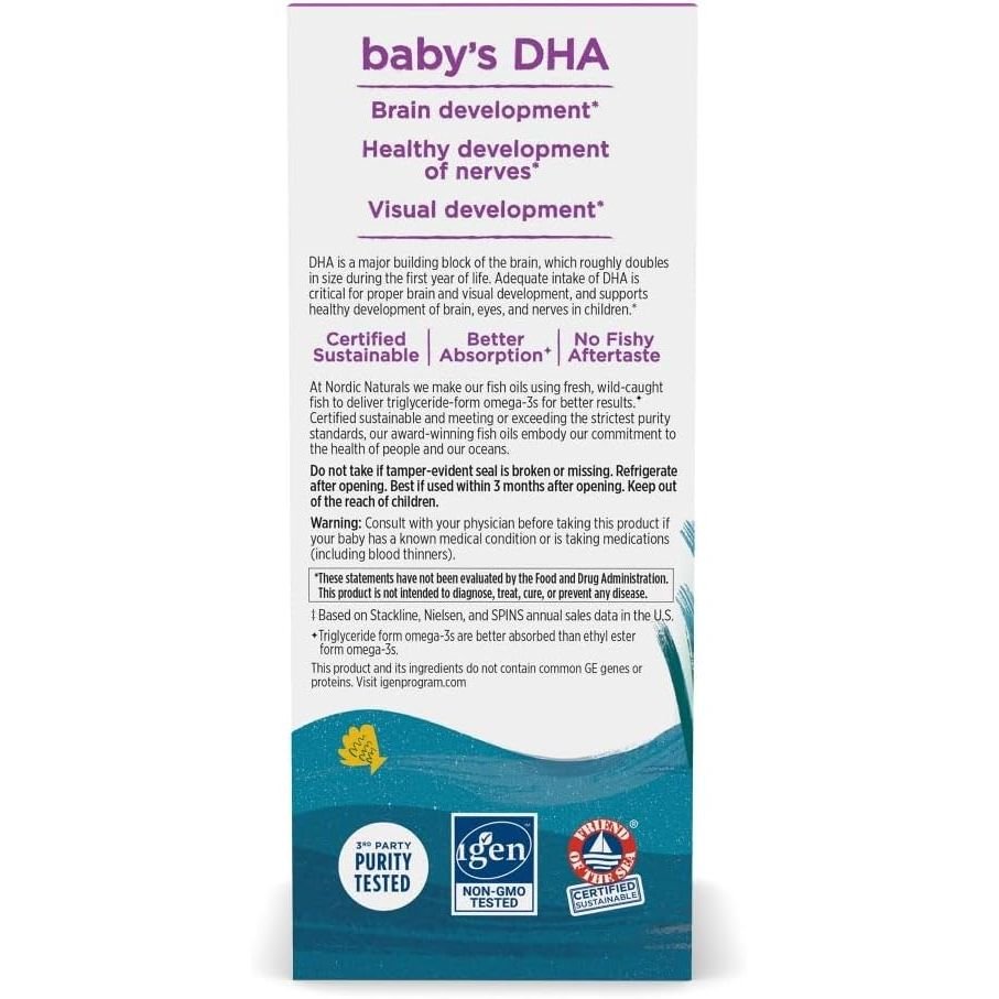 Baby's DHA Fish Oil - Ulei de Peste cu Vitamina D3 - Nordic Naturals - 60 ml - Protein4Life