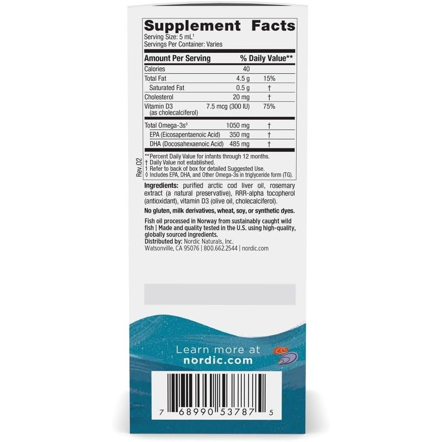 Baby's DHA Fish Oil - Ulei de Peste cu Vitamina D3 - Nordic Naturals - 60 ml - Protein4Life