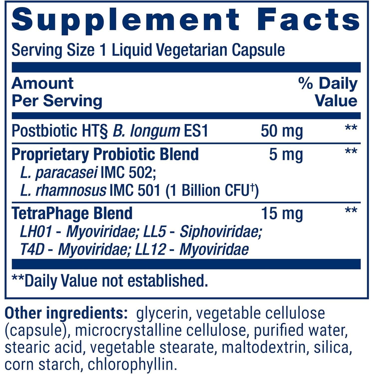 Bacteriofagi + Probiotice - Florassist GI with Phage Technology - Life Extension - 30 capsule - Dubla Incapsulare - Protein4Life
