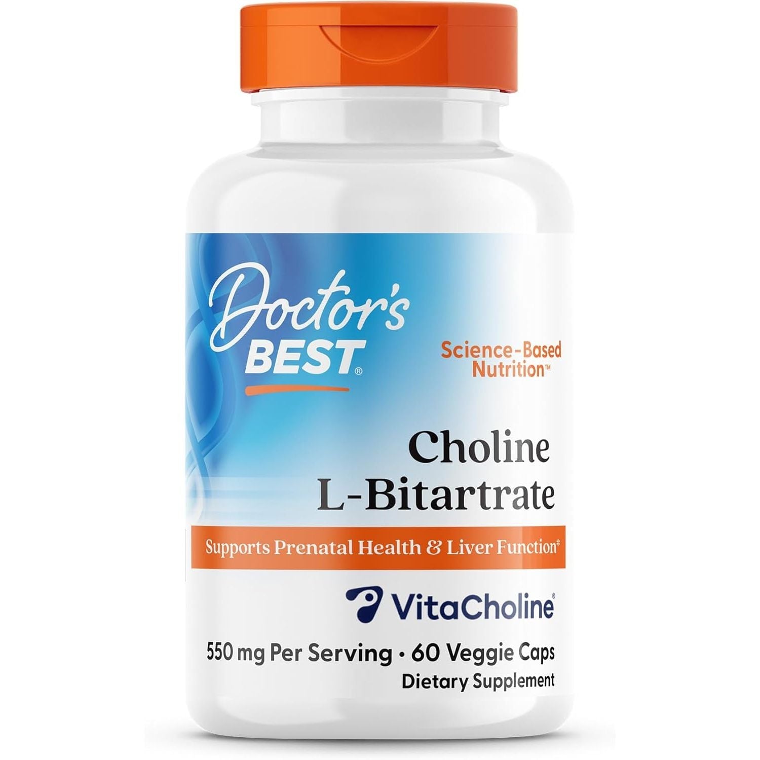 Bitartrat de Colina pentru Ficat Gras si Metabolism Lipidic - Doctor's Best - 550 mg - 60 capsule - Protein4Life