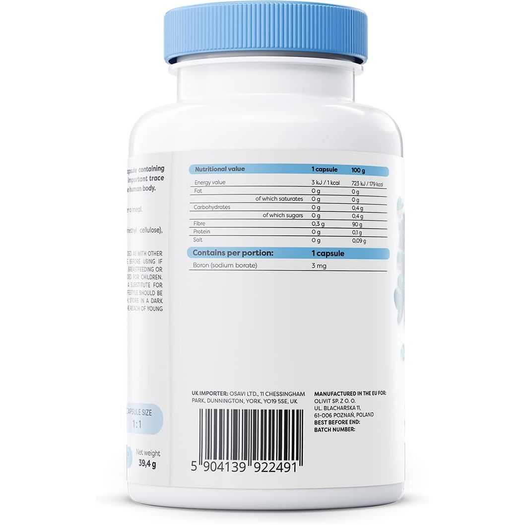 Boron 3 mg pentru Testosteron si Metabolism Mineral - Osavi - 120 capsule - Protein4Life