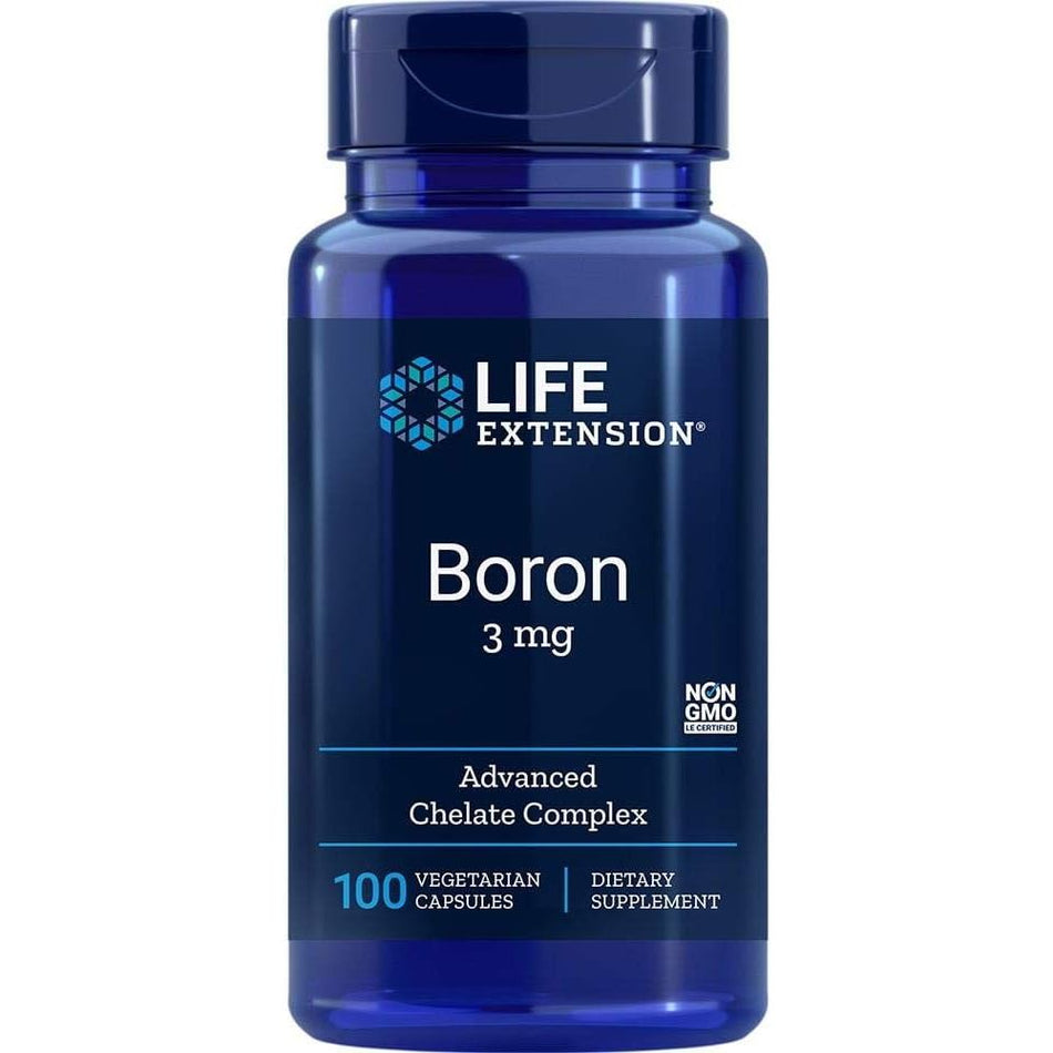 Boron pentru Echilibru Hormonal si Sanatatea Oaselor - Life Extension - 100 capsule - Protein4Life