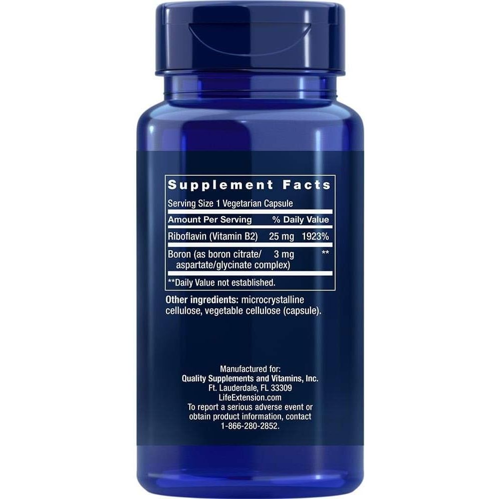 Boron pentru Echilibru Hormonal si Sanatatea Oaselor - Life Extension - 100 capsule - Protein4Life