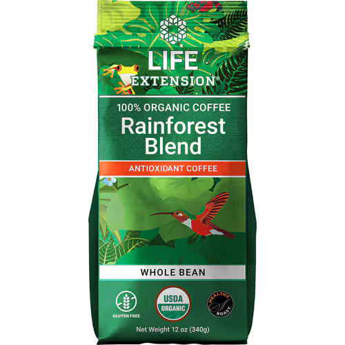Cafea Organica Boabe - Fara Gluten - Whole Bean Coffee - Life Extension - 340 grame - Protein4Life