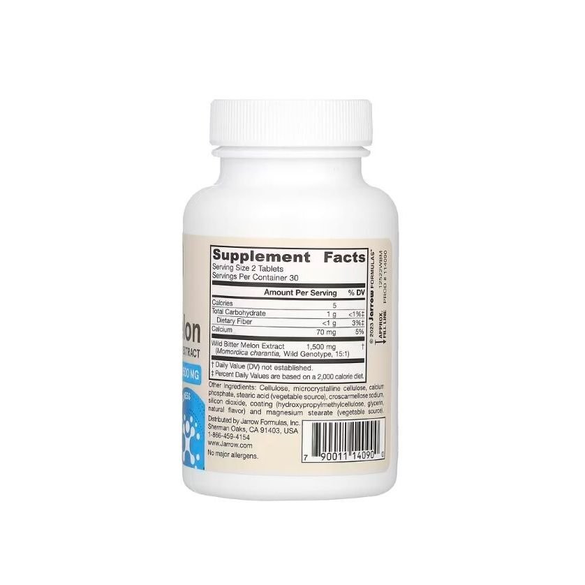Castravete Amar Salbatic (Wild Bitter Melon) pentru Metabolismul Glucozei si Echilibru Metabolic - Jarrow Formulas 1500 mg - 60 capsule - Protein4Life