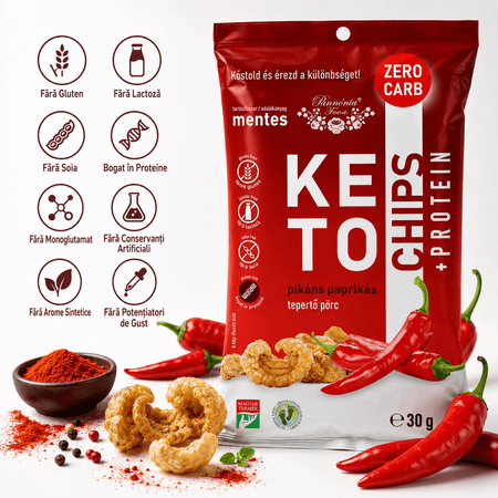 Chipsuri de Sorici Crocante Keto Pannonia, Snack Proteic 30g, 3 Arome Naturale (Sare, Usturoi, Paprika) - Protein4Life
