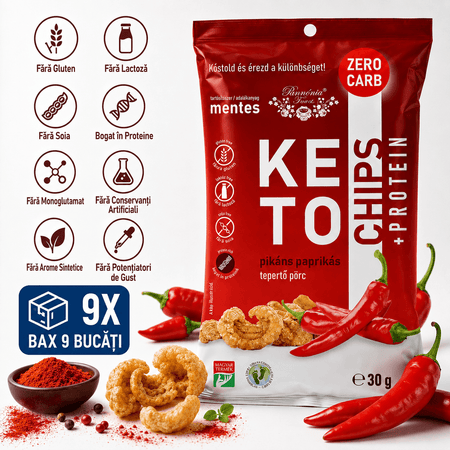 Chipsuri de Sorici Crocante Keto Pannonia, Snack Proteic 30g, 3 Arome Naturale (Sare, Usturoi, Paprika) - Protein4Life