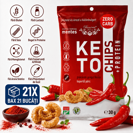 Chipsuri de Sorici Crocante Keto Pannonia, Snack Proteic 30g, 3 Arome Naturale (Sare, Usturoi, Paprika) - Protein4Life