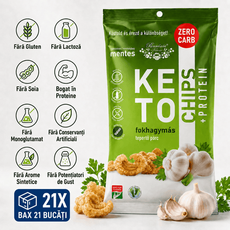 Chipsuri de Sorici Crocante Keto Pannonia, Snack Proteic 30g, 3 Arome Naturale (Sare, Usturoi, Paprika) - Protein4Life