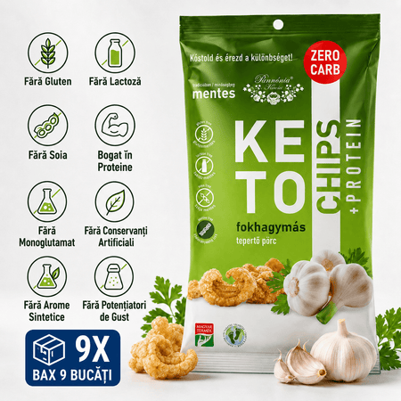 Chipsuri de Sorici Crocante Keto Pannonia, Snack Proteic 30g, 3 Arome Naturale (Sare, Usturoi, Paprika) - Protein4Life
