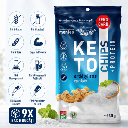 Chipsuri de Sorici Crocante Keto Pannonia, Snack Proteic 30g, 3 Arome Naturale (Sare, Usturoi, Paprika) - Protein4Life
