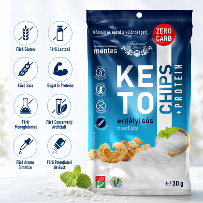 Chipsuri din Sorici Expandat Keto Pannonia, Snack Proteic 30g, 3 Arome Naturale (Sare, Usturoi, Paprika) - Protein4Life