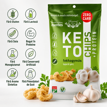 Chipsuri din Sorici Expandat Keto Pannonia, Snack Proteic 30g, 3 Arome Naturale (Sare, Usturoi, Paprika) - Protein4Life