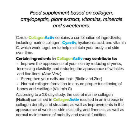 Colagen Activ cu Cyactiv, Acid Hialuronic plus Vitamine si Minerale - Cerule - 30 portii - Protein4Life