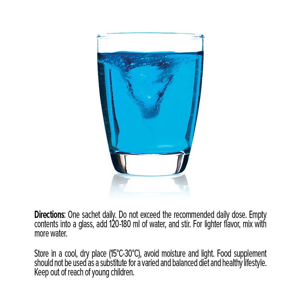 Colagen Activ cu Cyactiv, Acid Hialuronic plus Vitamine si Minerale - Cerule - 30 portii - Protein4Life
