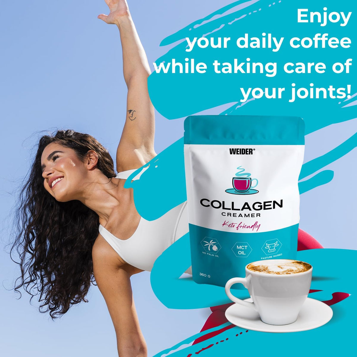 Colagen Creamer Cafea cu MCT pentru Energie si Suport Articulatii - Weider - 360 grame - Protein4Life