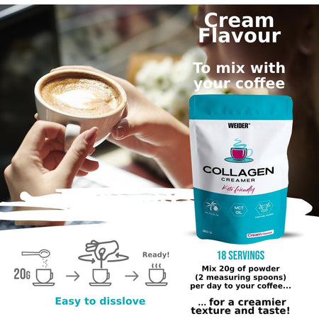 Colagen Creamer Cafea cu MCT pentru Energie si Suport Articulatii - Weider - 360 grame - Protein4Life