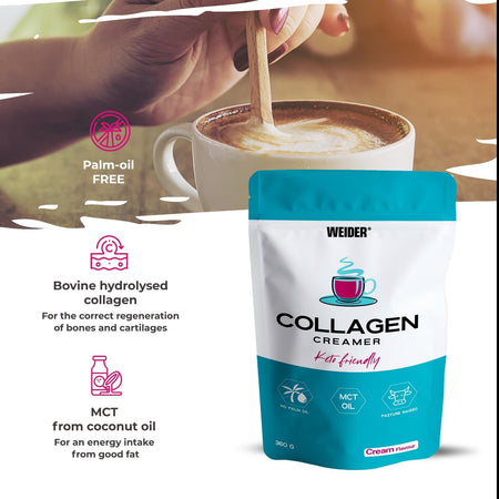 Colagen Creamer Cafea cu MCT pentru Energie si Suport Articulatii - Weider - 360 grame - Protein4Life