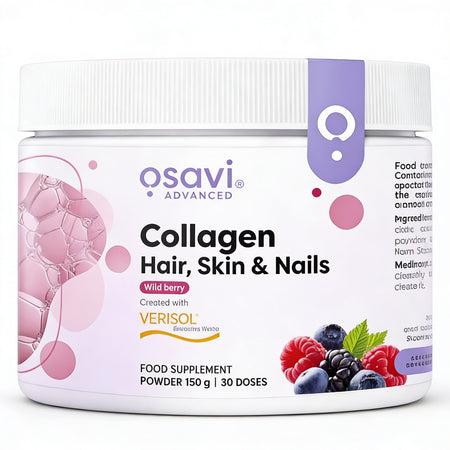 Colagen Peptide pentru Par, Unghii si Piele - Osavi - 150 grame - Aroma Fructe de Padure - Protein4Life