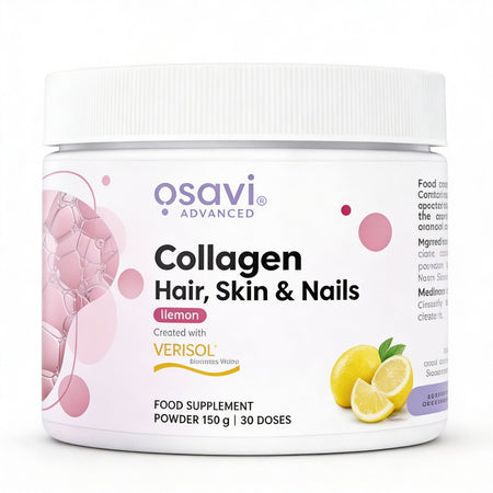 Colagen Peptide pentru Par, Unghii si Piele - Osavi - 150 grame - Aroma Lamaie - Protein4Life