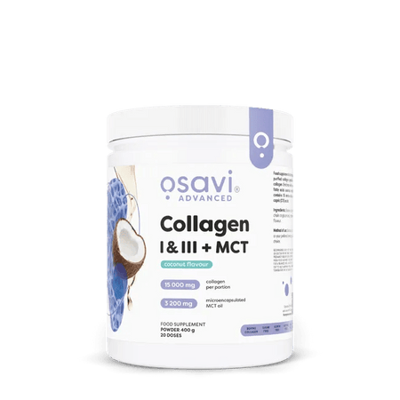 Colagen Tip I si III cu MCT din Cocos pentru Piele, Articulatii si Energie - Osavi - 400 grame - Protein4Life