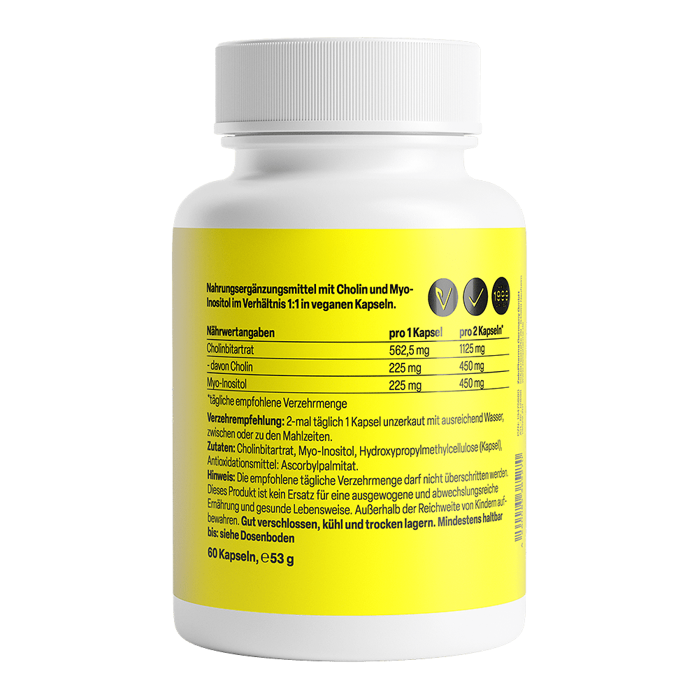 Colina si MyoInositol pentru Suport Hepatic si Sistem Nervos - Zein Pharma - 60 Capsule - 450 mg / 450 mg - Protein4Life