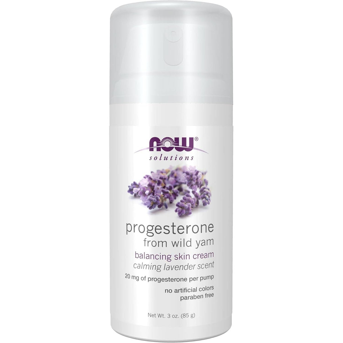 Crema Progesteron Natural cu Wild Yam si Lavanda pentru Echilibru Hormonal - NOW Foods - 85 grame - Protein4Life