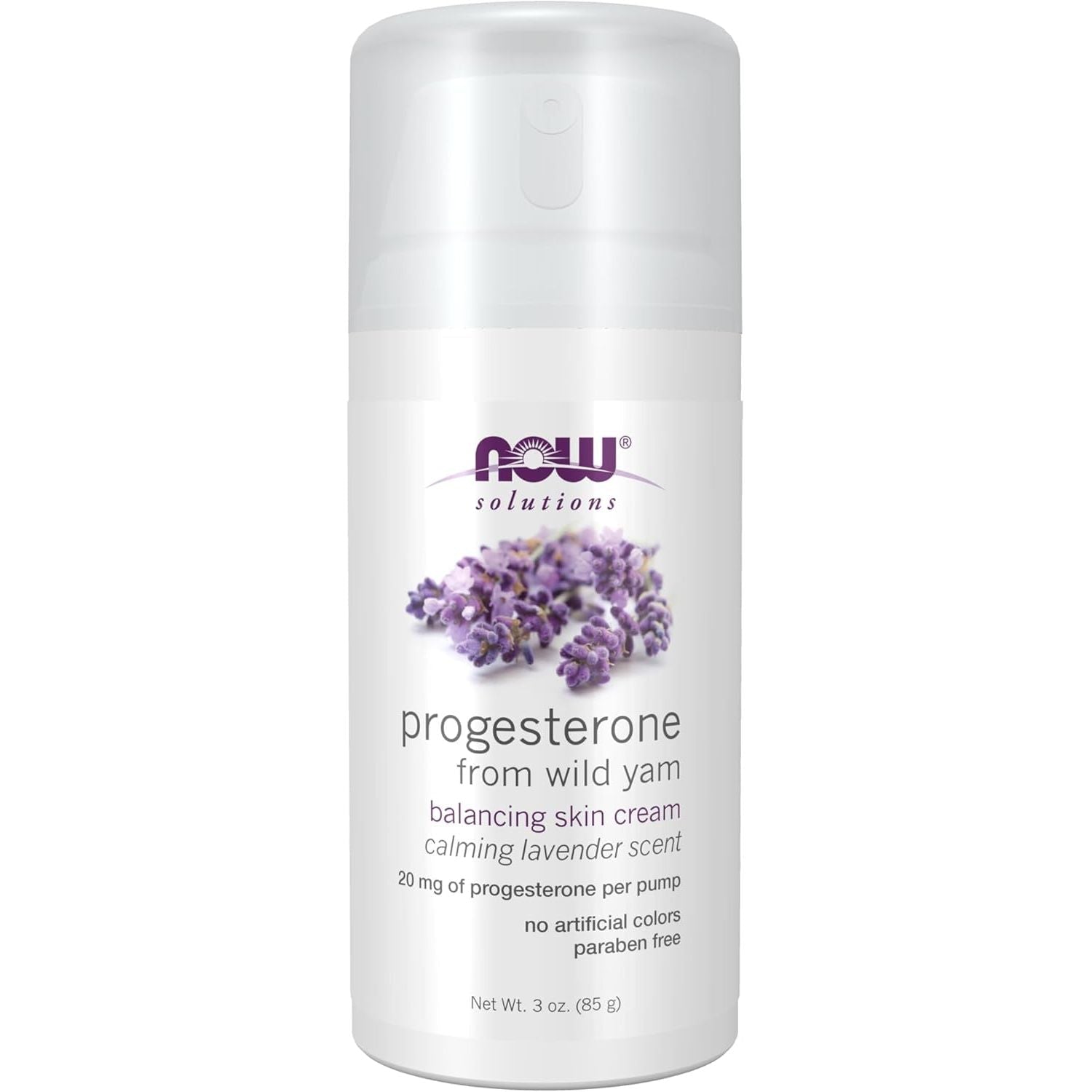 Crema Progesteron Natural cu Wild Yam si Lavanda pentru Echilibru Hormonal - NOW Foods - 85 grame - Protein4Life