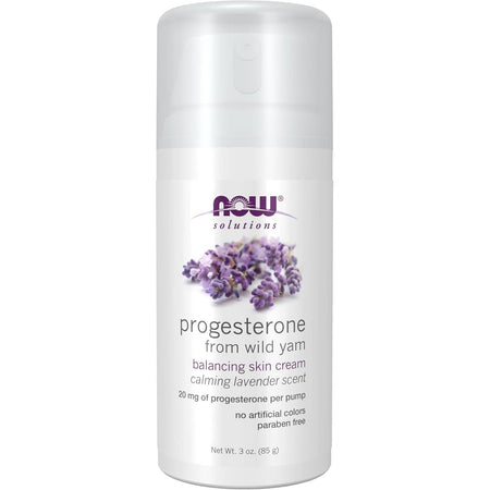 Crema Progesteron Natural cu Wild Yam si Lavanda pentru Echilibru Hormonal - NOW Foods - 85 grame - Protein4Life