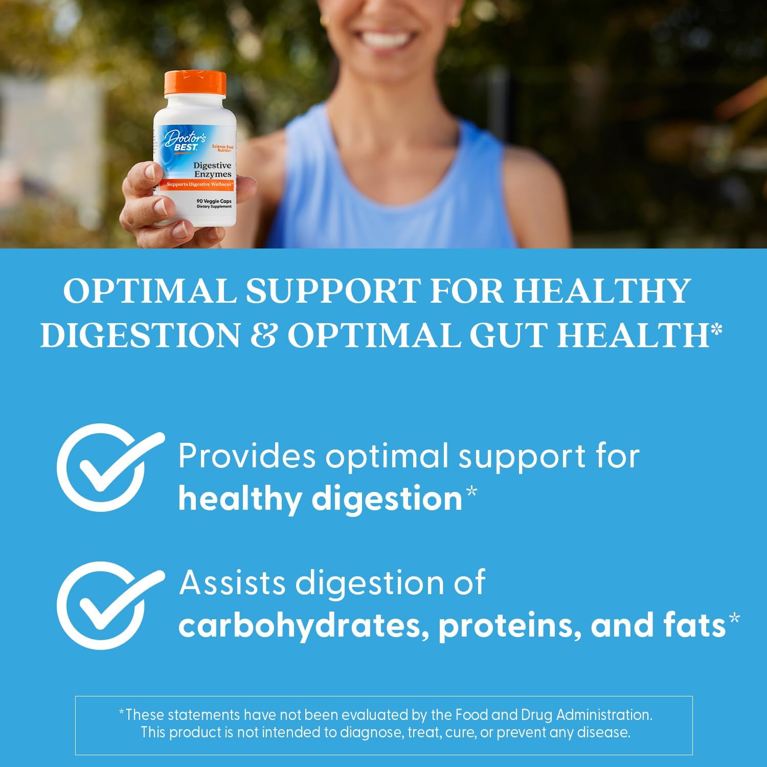 Digestive Enzymes pentru Digestia Proteinelor, Grasimilor si Carbohidratilor - Doctor's Best - 90 capsule - Protein4Life