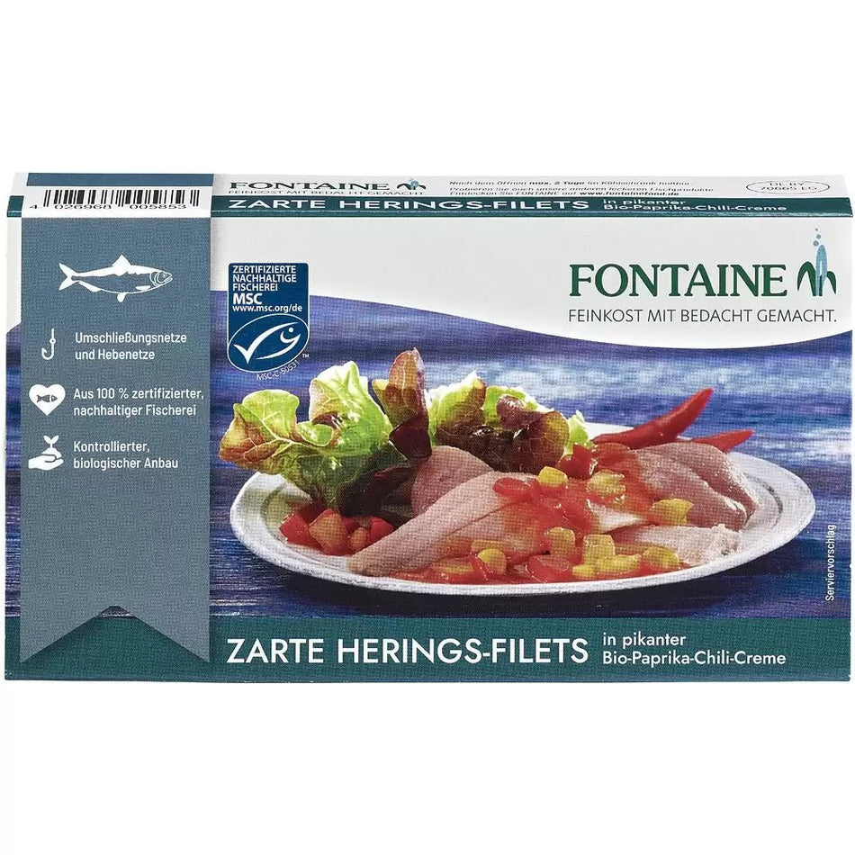 File de Hering in Sos BIO de Ardei si Chili - Fontaine - 200 grame - Protein4Life