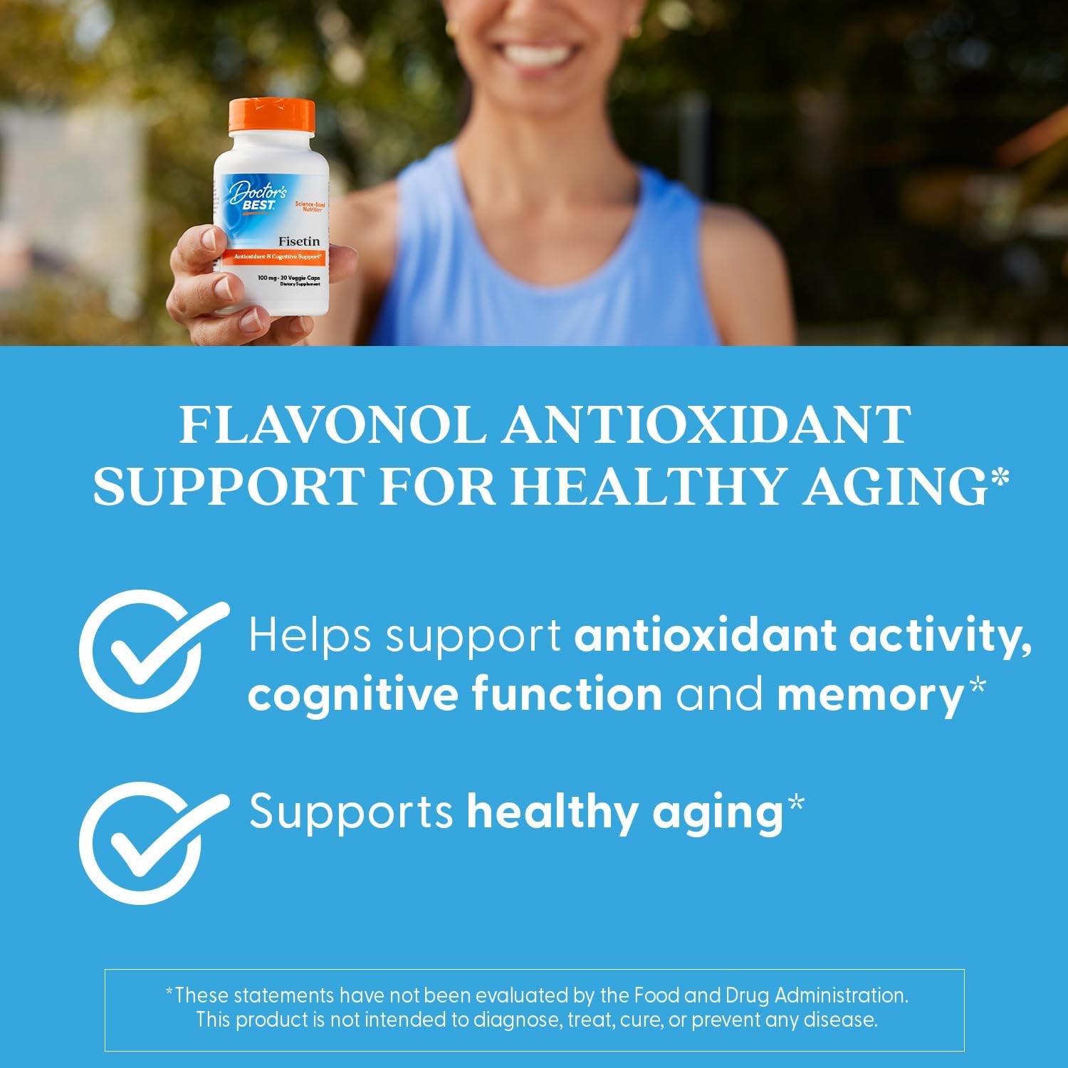 Fisetina cu Novusetin - NON GMO - Gluten Free - Doctor's Best - 100 mg - 30 capsule - Protein4Life