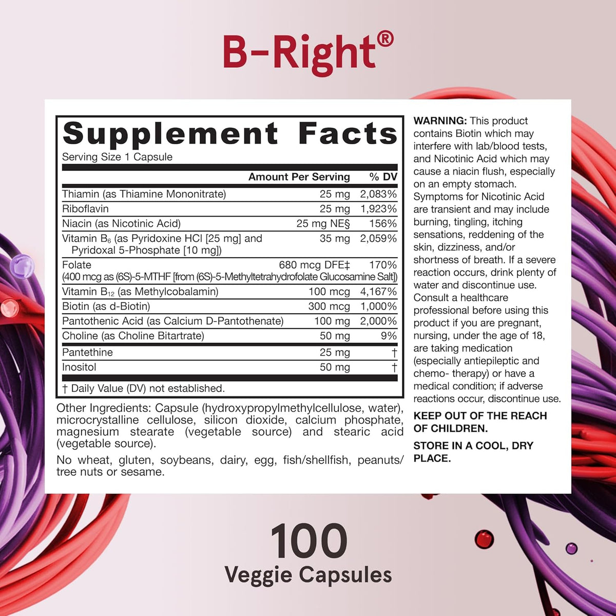 Formula B Complex - B Right - Jarrow Formulas - 100 capsule - Protein4Life
