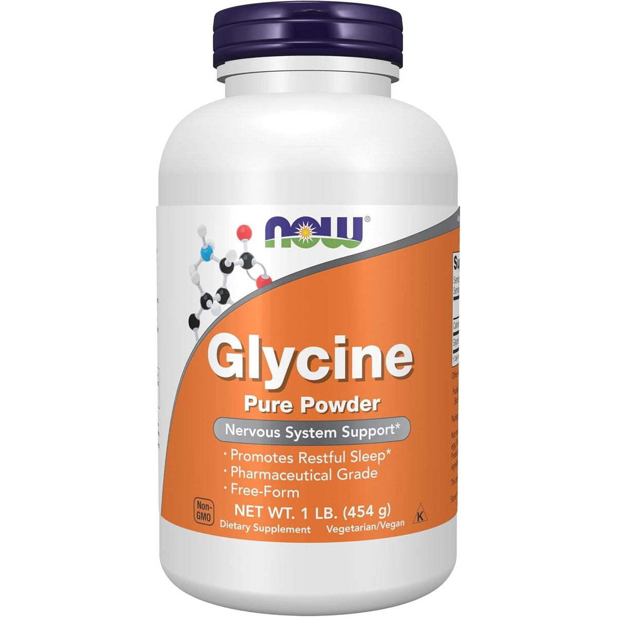 Glicina Pudra pentru Homocisteina, Somn si Sistem Nervos – Now Foods - 454 grame - Protein4Life