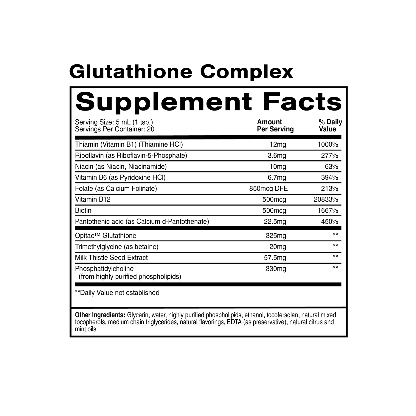 Glutation Complex Lipozomal cu TMG, Armurariu si Vitamine B - Quicksilver Scientific - 100 ml - Protein4Life