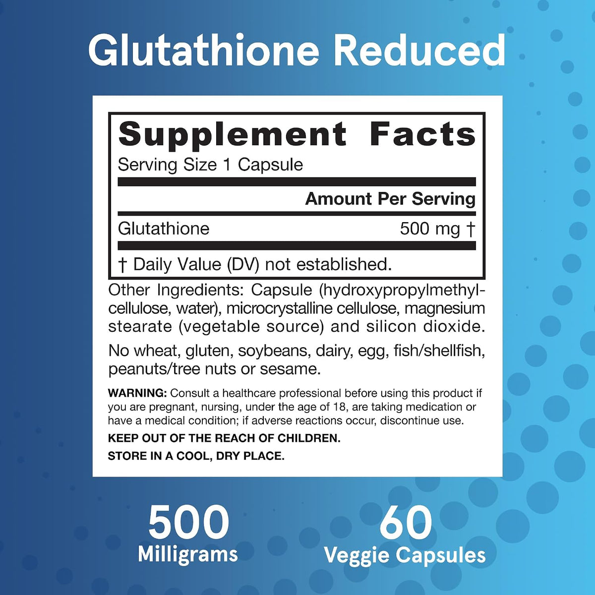 Glutation Redus 500 mg, Jarrow Formulas, 60 capsule vegetale - Protein4Life